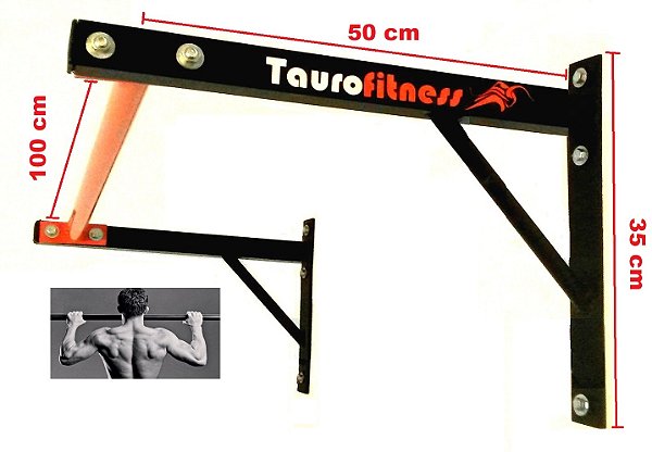 Barra Fixa Profissional De Parede 1 Metro x 50 cm Crossfit Costas
