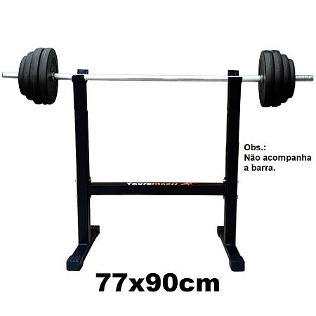 Cavalete Suporte Para Barra Fixa Supino Academia 77x90 Reforçado Taurofitness