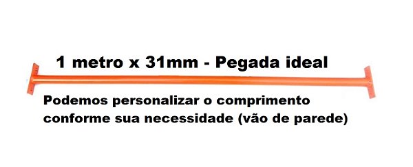 Barra Fixa 1 M X 31 Mm Sem Laterais (SÓ A BARRA) Taurofitness