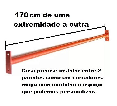 Barra Fixa 1,70 M X 31 Mm Sem Laterais (SÓ A BARRA) Taurofitness