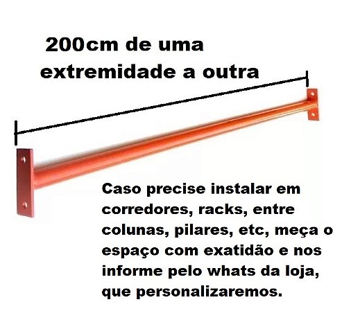 Barra Fixa 2 M X 31 Mm Sem Laterais (SÓ A BARRA) para corredores, rack, etc Taurofitness