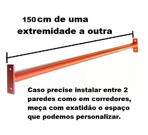 Barra Fixa 1,50 M X 31 Mm Sem Laterais (SÓ A BARRA) Corredores Rack Taurofitness