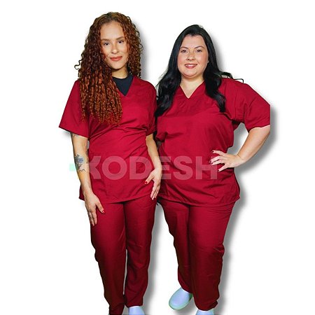 Srcub Pijama Oxfordine Bordo