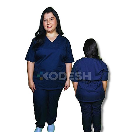 Scrub Pijama Oxfordine Azul Marinho