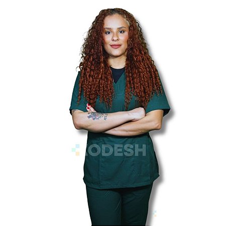 Scrub Pijama Oxfordine Verde Militar