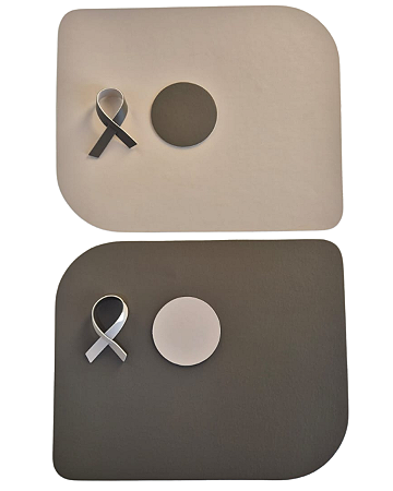 Jogo americano Retangular Verde e Off-White