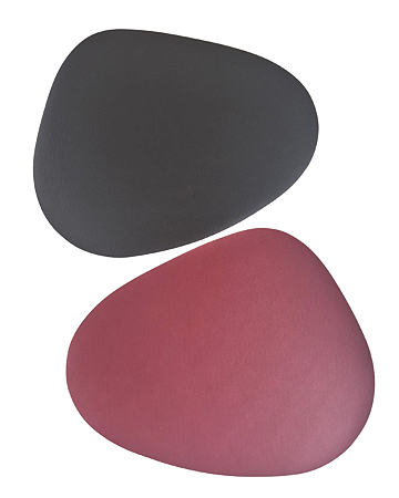 Jogo Americano Orgânico Bordô com forro preto