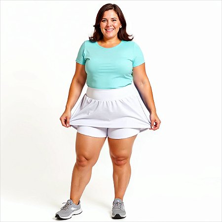 Shorts Saia Plus Size Liso Fitness Suplex Dry