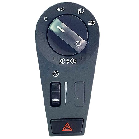 Chave de Luz para Caminhão Volvo FH (2004 a 2014) – Interruptor de Painel com Reostato, Pisca Alerta, Luz Baixa, Luz Alta e Farol de Neblina – Código E0198 / 20466302 / 20942844 / 20953569 / 20953575 – Aplicação em Modelos FH, FM e NH