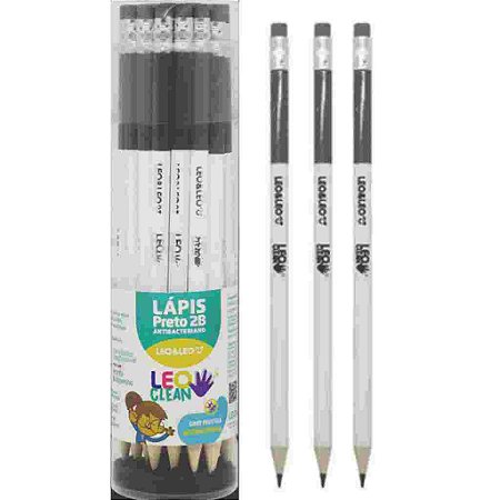 Lápis Grafite 2B LeoClean com Corpo de Madeira