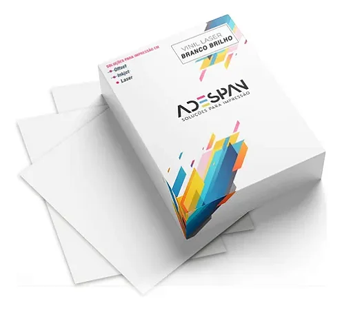 VINIL LASER BRANCO BRILHO A4 100FLS