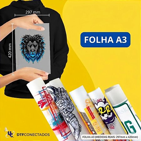 Folha A3 29CM X42CM Dtf Textil
