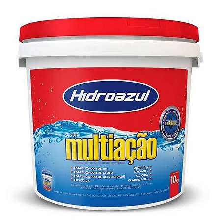 Balde de Cloro Hidroazul Multiação 10k para piscina