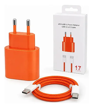Kit Carregador 40w Usb-c Turbo Compatível iPhone 15 16 17