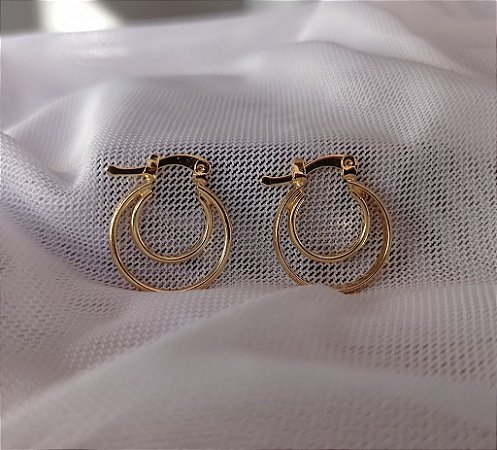 Brinco Argola Vazada Moderna Banhado Ouro 18k Antialergico