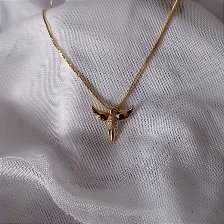 Gargantilha Espirito Santo Simbolo Fe Banhado Ouro 18k Antialergico