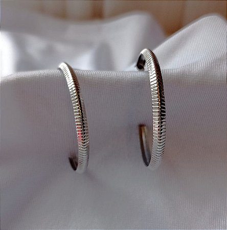 Brinco Argola Listrada Aco Inox Antialergico
