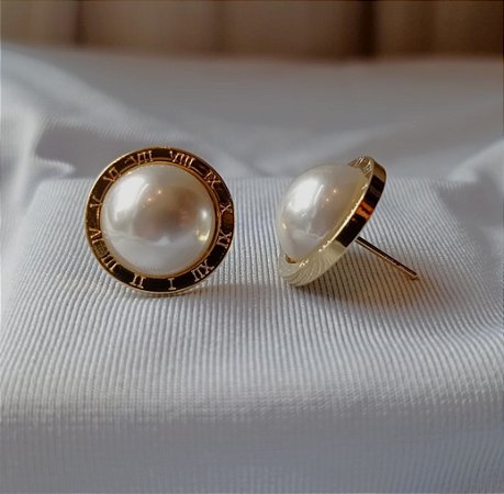 Brinco Perola Fixo Delicado na Orelha Banhado Ouro 18k Antialergico