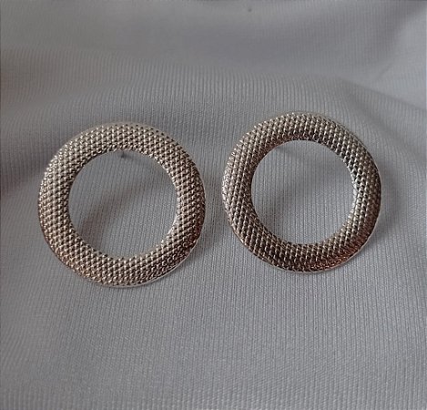 Brinco Circulo Prateado Liso Fino Antialergico