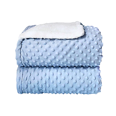 Cobertor Sherpan Dots Azul Bebê