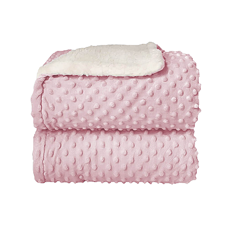 Cobertor Sherpan Dots Rosa Bebê