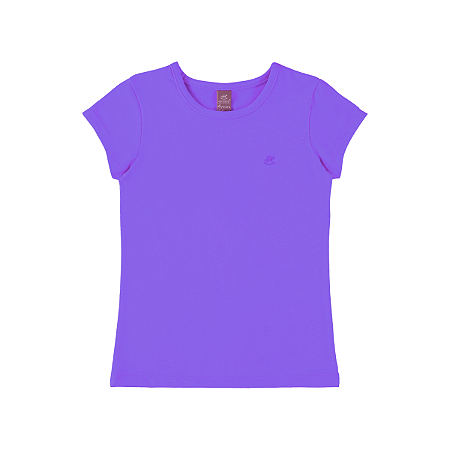 Blusinha Menina Básica Manga Curta Violeta Tulipa