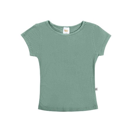 Blusa Básica Malha Canelada Verde