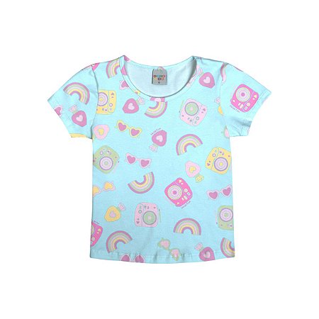 Blusa Estampada Cotton Azul