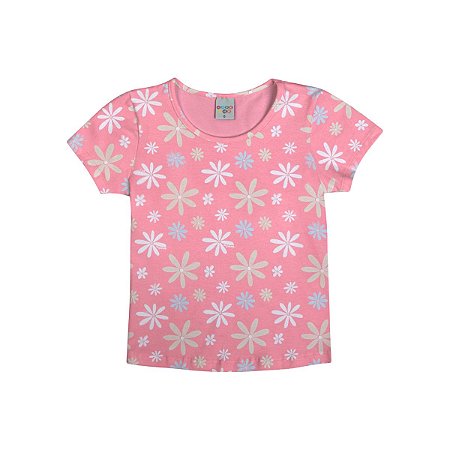 Blusa Estampada Cotton Rosa
