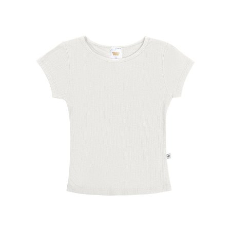 Blusa Básica Malha Canelada Off White