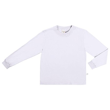 Camiseta Básica Manga Longa Unissex Meia Malha Branca