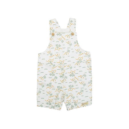 Jardineira Estampada Unissex Moletim Off White