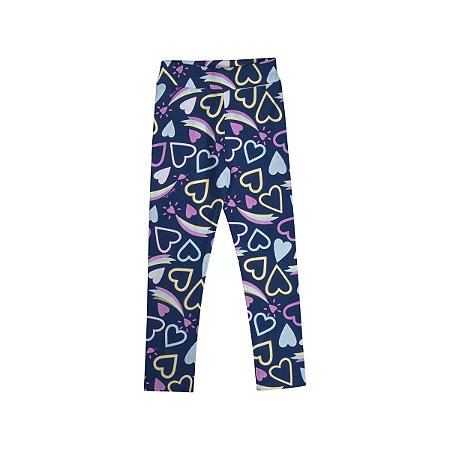 Legging Estampada Cotton Azul Marinho