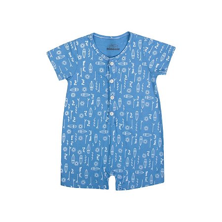 Banho de Sol Unissex Estampado Meia Malha Azul