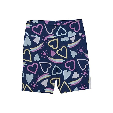 Shorts Ciclista Fit Estampado Cotton Azul Marinho