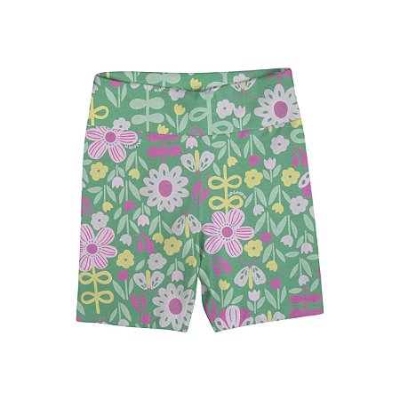 Shorts Ciclista Fit Estampado Cotton Verde