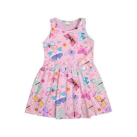 Vestido Regata Estampado Malha Térmica Sublimada Rosa