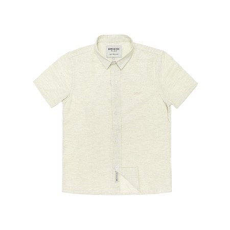 Camisa Casual Manga Curta Amarelo Claro