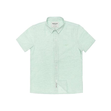 Camisa Casual Manga Curta Verde Claro