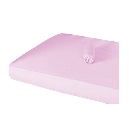 Lençol com Elástico para Berço Marshmallow Rosa Bebê