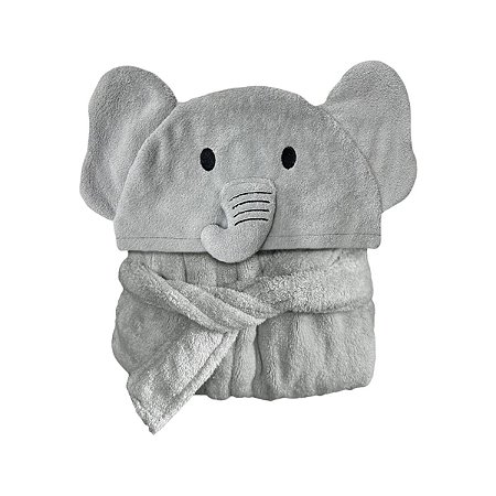 Roupão Power Sec Animado Elefante Cinza