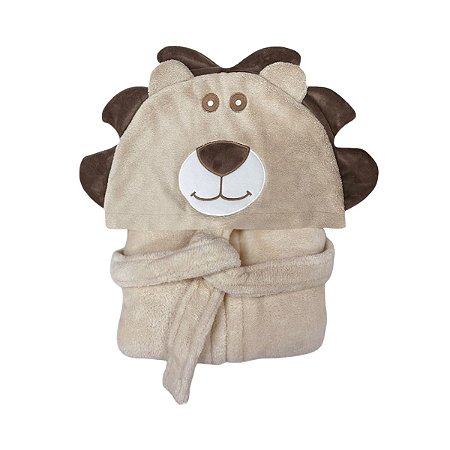 Roupão Power Sec Animado Leão Bege