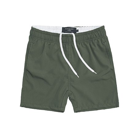 Shorts Nylon Liso Verde Exército