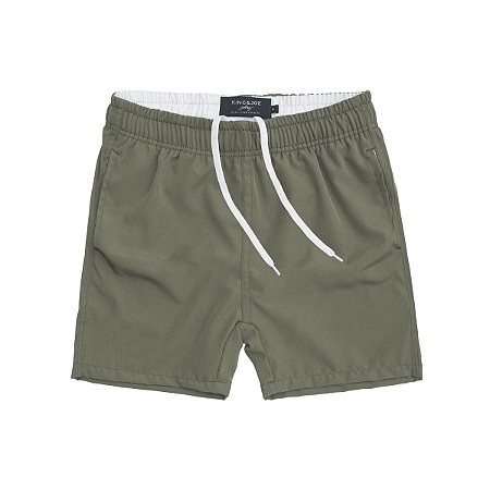 Shorts Nylon Liso Verde Militar