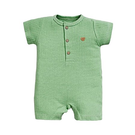 Macacão Curto Canelado Verde