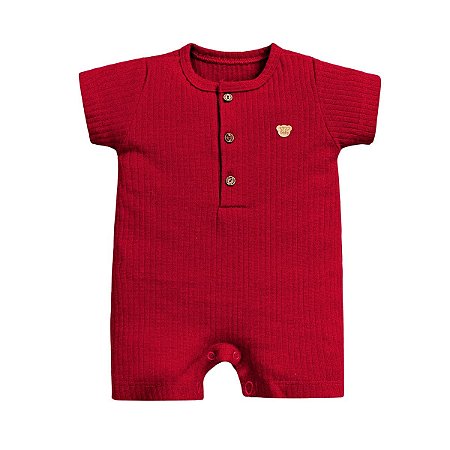 Macacão Curto Canelado Vermelho