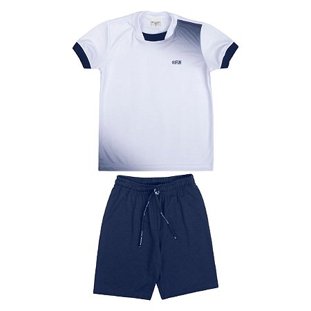 Conjunto Fun Camiseta e Bermuda Malha Especial Azul