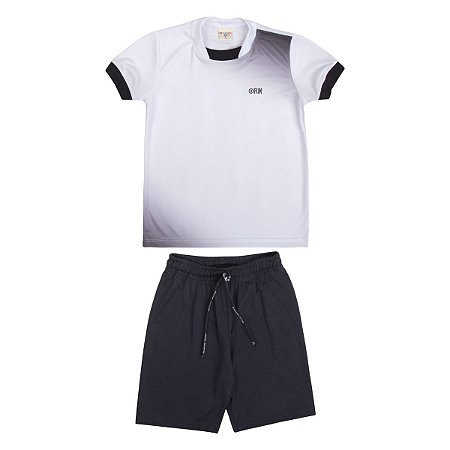 Conjunto Fun Camiseta e Bermuda Malha Especial Preto