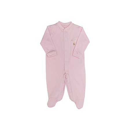 Macacão Pingente Ursinho Rosa Bebê