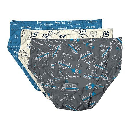 Kit 3 Cuecas Estampa Meia Malha